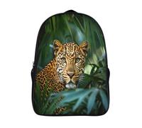 kaiyun Léopard in The JungleSacs À Dos Pour Enfants École,Faune Grande Capacité Adolescents Sac À Garçons Filles Voyage 16 inch