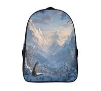 kaiyun Léopard in The Snow Looking at The Montagnes Femme Sac À Dos Garçons École Sacs Cartable Daypacks Adulte Fashion Décontracté Bag College Pack 16 inch