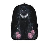 kaiyun Léopard with Bright Blue Eyes Sac À Dos Cartable Roses roses BackpacK Scolaire Enfants Portable Léger Et Design Respirant Unisexe 16 inch College Pack