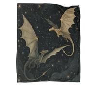 kaiyun Les Dragons s'enroulent et Dansent, Les étoiles scintillent,Nouvelle Couverture De Dortoir,Douce,Moelleuse,Quatre Saisons,60x80inch(150x200cm)