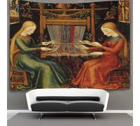 kaiyun Les Fortunes assises à un métier à tisser Tenture Murale Tapisserie,Style médiéval Décoration Murale,art Mural Au Plafond 130cmx150cm