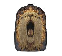kaiyun Lion gueule ouverte Sac À Dos Filles Cartable Enfants Garçons 17inch Grande Capacité Adolescents Style arabe et tribal Sac De Voyage Scolaire Poids Léger