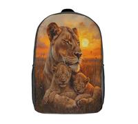 kaiyun Lionne blottie contre son petit Sac À Dos Enfant Fille Savane Soleilset Garçons Adolescents Primaire Avec Boucle De Réglage Cartables Scolaires 17inch