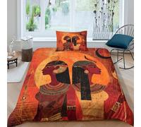 kaiyun Literie Single（135x200cm） Déesse égyptienne pour Adultes Et Enfants 3D Imprimé avec Taies d'oreiller Housse De Couette en Microfibre 3 Pièces