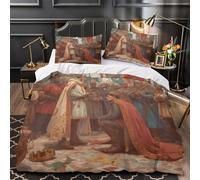 kaiyun Literie Super King（260x220cm） Représentation médiévale de la fidélité pour Adultes Et Enfants 3D Imprimé avec Taies d'oreiller Housse De Couette en Microfibre 3 Pièces