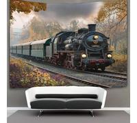 kaiyun Locomotive à vapeur de luxe à la campagne Tapisserie 3D Tenture Murales Décorations Pour La Maison Pour La Chambre 70cmx100cm