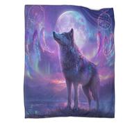 kaiyun Loup, Aurores boréales Night Sky, Dream Chatcher, Couverture De Canapé,Édredon Mignonne avec Motif Personnalisée 60x80inch(150x200cm)