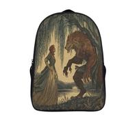 kaiyun Loup-garou de la bête sauvageSacs À Dos Pour Enfants École,Jeune aigle rouge-haired Woman Grande Capacité Adolescents Sac À Garçons Filles Voyage 16 inch