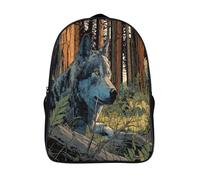 kaiyun Loup in The Forest Sacs À Dos Étudiant Cartables Scolaires 3D Imprimé Sacs D'école Pour Garçons Filles 16 inch