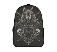 kaiyun Loup Sac À Dos Unisexe Loisir Backpack Garçons École Sacs Filles Axe Squelette Voituretable Daypacks Adulte Léger 16 inch