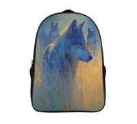 kaiyun Loups dans l'herbe Sac À Dos Filles Cartable Enfants Garçons 16 inch Grande Capacité Adolescents Été Sac De Voyage Scolaire Poids Léger