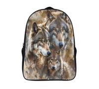 kaiyun Loups Décontractée Sac À Dos Enfants Voituretables Wild Animaux Fille Garçons Sac D'école Pour Scolaire Ou Voyage 16 inch