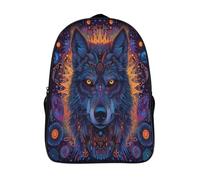 kaiyun Loups éclatants Sac A Dos Scolaire,Animalsauvage Cartable Fille Garçons Enfant,Adolescent Loisir Voyage Utilisation Quotidienne 16 inch