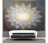 kaiyun Lumière blanche éclatante Tapisserie,Fleurs Décoration Murale En Tissu Pour La Chambre À Coucher Le Salon Le Dortoir,130cmx150cm