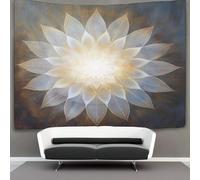 kaiyun Lumière blanche éclatante Tapisserie Murale À Suspendre, Fleurs Pour Décoration De Chambre À Coucher,fête D'anniversaire Ou Toile De Fond De Jardin 70cmx100cm