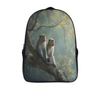 kaiyun Macaque assis sur un arbre dans la forêt tropicale Sacs À Dos Étudiant Cartables Scolaires 3D Imprimé Sacs D'école Pour Garçons Filles 16 inch