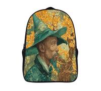 kaiyun Mage noir, arbre centenaire aux feuilles dorées Cartable À Dos Enfant École Fille Garçon Collége Sac De Voyage Léger Sac D'école Scolaires 16 inch