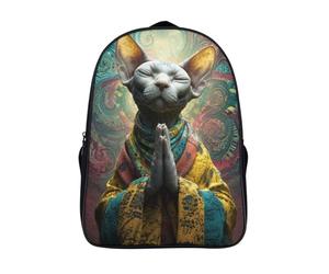 kaiyun Magnifique chat sans poils Sacs À Dos,Thème asiatique Contexte Cartable Avec Boucle De Réglage Pour Garçons Et Filles,16 inch Léger Décontracté Sac De Voyage