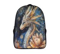 kaiyun Magnifique Dragon féerique extraterrestre Décontractée Sac À Dos Enfants Cartables Géométrie sacrée Lotus Fille Garçons Sac D'école Pour Scolaire Ou Voyage 16 inch