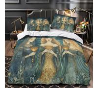 kaiyun Magnifique Sorcière des Mers Parure De Lit De en Microfibre Saint Graal doré Ensemble De Housse De Couette Imprimé 3D Taie d'oreiller, pour Adultes Enfants Filles Garçon Super King（260x220cm）