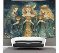 kaiyun Magnifique sorcière des mers Tapisserie Saint Graal doré 3D Tenture Murales Décorations Pour La Maison Pour La Chambre 150cmx200cm