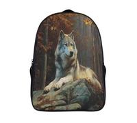 kaiyun Majestic Loup Sacs À Dos,imprim É 3D Cartable Arbres d'Automne Sac Mode Pour Maternelle Ou Primaire 16 inch