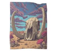 kaiyun Mammoth Crâne in The Desert Jeté À Motifs pour Camping en Plein Air,Chaud Jeté Léger pour Canapé-lit 40x50inch(100x130cm)