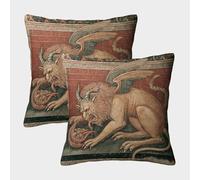 kaiyun Manticore, Peinture médiévale Housse De Coussin Taie d'oreiller Adaptée pour Canapé Salon Chambre Décoration De La Maison,50x50cm Paquet De 2
