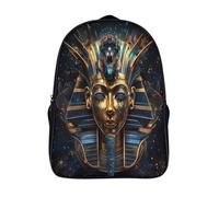 kaiyun Masque de pharaon doré Sacs À Dos,Art de l'Égypte ancienne Style Cartable Avec Boucle De Réglage Pour Garçons Et Filles,16 inch Léger Décontracté Sac De Voyage