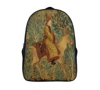 kaiyun Medieval ReinCerf Paintings Sac À Dos Enfant Fille Garçons Adolescents Primaire Avec Boucle De Réglage Cartables Scolaires 39x29x16cm
