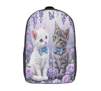 kaiyun Mignons chatons Sac A Dos Ecole Primaire,Sac À Dos Pour Enfants - Style d'art numérique Sac De Livre D'école Adolescents Con Boucle De Réglage 17inch