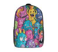 kaiyun Monstres colorés Sac À Dos D'école Motif abstrait Imprimé 3D Sac À Unisexe Pour EnfFourmis/étudiFourmis/Adultes 17inch