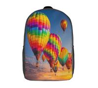 kaiyun Montgolfières colorées, ciel bleu et nuages blancs Sacs À Dos Pour Étudiant,Mignonne Décontracté Pour Garçons Filles Cartable Scolaire 17inch