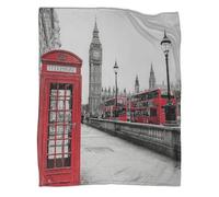 kaiyun Monuments de Londres Édredon | Style de Paysage Urbain Vintage Couverture De Canapé | Housse De Voyage Douce Et,50x60inch(127x152cm)