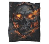 kaiyun Mort par Le feu Couverture Imprimée Chaude Et Douce pour Camping en Plein Air Yeux de feu Couvre-lit Quatre Saisons pour Chambre À Coucher 70x80inch(180x200cm)