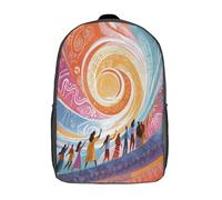kaiyun Motif amérindien, population diverse en spirale Sacs À Dos, Cartable Avec Boucle De Réglage Pour Garçons Et Filles,17inch Léger Décontracté Sac De Voyage