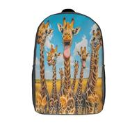 kaiyun Motif AnimalierSacs À Dos Pour Enfants École,Cute Face of A Girafe Sticking Its Tongue Out in The Ciel Grande Capacité Adolescents Sac À Garçons Filles Voyage 17inch