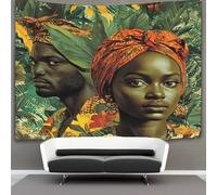 kaiyun Motif de fond africain Tapisserie Art africain Personnages Tapisserie Murale À Suspendre Pour Chambre À Coucher,salon,appartement,dortoir,décorations Murales, 180cmx230cm