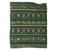kaiyun Motif Ethnique Édredon | Vert Couverture De Canapé | Housse De Voyage Douce Et Confortable,80x90inch(200x230cm)