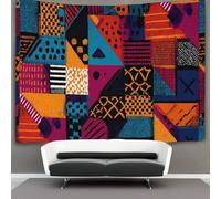 kaiyun Motif géométrique africain Tapisserie Tenture Murales Décoration Murale,impression HD Pour Salon,chambre À Coucher Et Dortoir 150cmx200cm