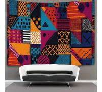 kaiyun Motif géométrique africain Tenture Murale Tapisserie, Décoration Murale,art Mural Au Plafond 130cmx150cm