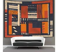 kaiyun Motif tissu africain Tapisserie,Art Abstrait Décoration Murale En Tissu Pour La Chambre À Coucher Le Salon Le Dortoir,100cmx150cm