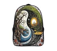 kaiyun Motif Yin Yang Sac À Dos Enfant Fille Style aquarelle Garçons Adolescents Primaire Avec Boucle De Réglage Cartables Scolaires 16 inch