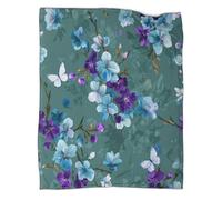 kaiyun Motifs Chinois,Fleurs Butterflies Couverture De Canapé,Édredon Mignonne avec Motif Personnalisée 80x90inch(200x230cm)
