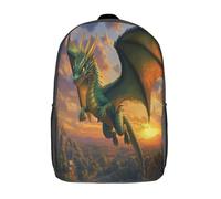 kaiyun Mouche Sac À Dos D'école Paysage médiéval Imprimé 3D Sac À Unisexe Pour Enfants/étudiants/Adultes 17inch