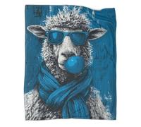 kaiyun Mouton Blanc Duveteux et Mignon, Style Pop Street Art Jeté À Motifs pour Camping en Plein Air,Chaud Jeté Léger pour Canapé-lit 40x50inch(100x130cm)