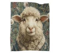kaiyun Mouton mérinos Branches Vertes du Nouvel an Imprimée Moelleuse,Douce Et Confortable Couverture en Peluche Adaptée Au Canapé-lit 40x50inch(100x130cm)
