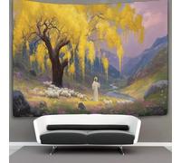 kaiyun Moutons Under A Big Tree, Sacred Art of The Renaissance Tapisserie Suspendu Au Mur Chambre À Coucher,salon,dortoir,esthétique,décoration Murale 100cmx150cm