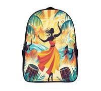 kaiyun Musique et danse des AntillesSacs À Dos Pour Enfants École,Résumé Musical Notes And Lush Palm Trees Grande Capacité Adolescents Sac À Garçons Filles Voyage 16 inch