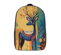 kaiyun Mystical Cerf Sac À Dos D'école Art naïf Imprimé 3D Sac À Unisexe Pour Enfants/étudiants/Adultes 17inch